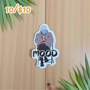 Funny Meme Sticker – Bernie Sanders Mood Sitting Meme – 2.5”